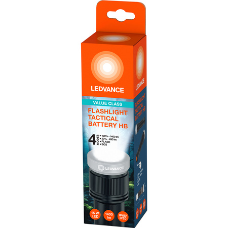 LED 15W 1400 lm IP65 Taktische Taschenlampe Batterie 6xAA ZOOM Handleuchte LEDVANCE