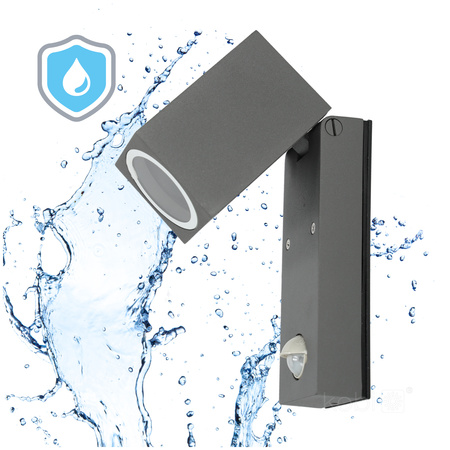 LED-Gartenleuchte QUAZAR 15 LxGU10 IP44 KOBI Grauer Sensor