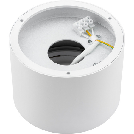 HALOGEN Aufbaustrahle 10cm, Aufbauspot Metall Tuba Spot Weiß + LED GU10 ES111 15W COB 3000K LUMILED