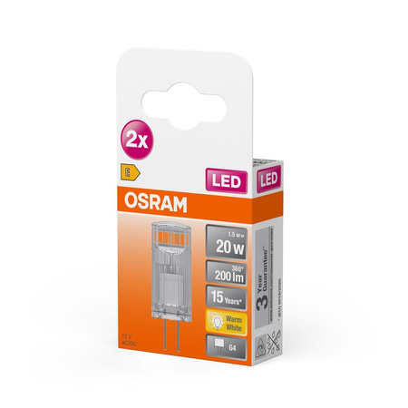 LED G4 CAPSULE Glühbirne 1,8W = 20W 200lm 2700K Warm 300° OSRAM Star 2x