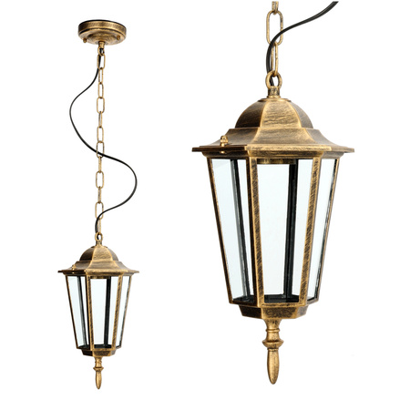 Garten Hängelampe für den Außenbereich Überhang E27 Gold IP54 LO 4105 Kobi