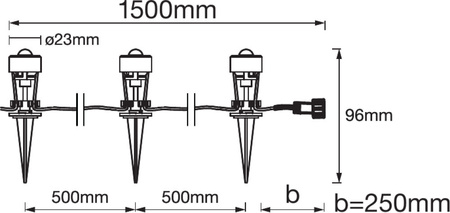 LED dekorative Lichtpunkte 2,1W 3000K warm ENDURA GARDEN 3 Dot LEDVANCE - Verlängerung