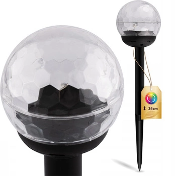 Solar-Gartenlampe LED-Nietenkugel RGB IP44 34 cm Dämmerungssensor