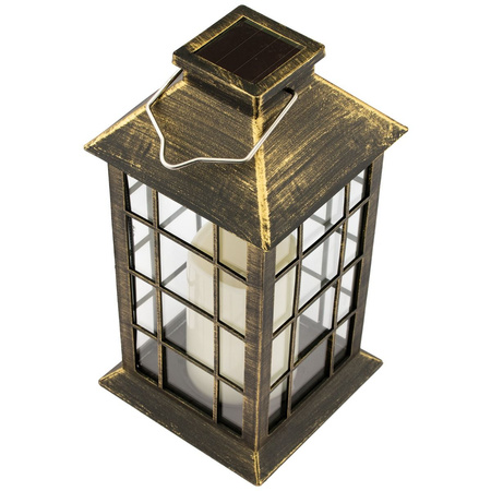 LED-Solar-Gartenlampe hängende Patina-Laterne 27 cm