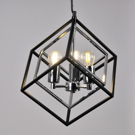 Decke Hängelampe 3x E27 Chrom Schwarz Ikar Sanico Goldlux