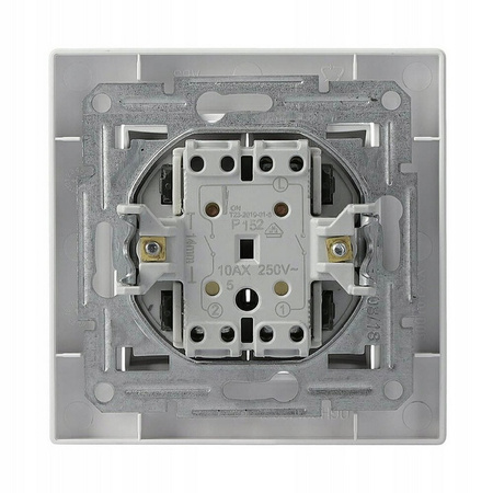 Zweipoliger Kerzenschalter mit Rahmen Asfora-Weiß Unterputzmontage