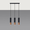 LOOPEZ 3L 3xGU10 Elegante Pendelleuchte aus Schwarz-Kupfer SOLLUX