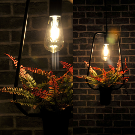 IL MIO SOREN dekorative Pendel-Deckenleuchte Schwarz E27 mit Blume GOLDLUX (Polux)