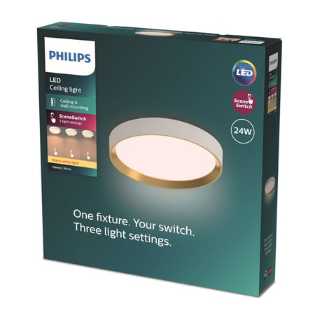 LED Plafond Deckenleuchte 24W 2700lm 2700K SceneSwitch Weiß Hanno Philips