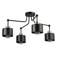 SPOT TUBA Reflektor Halogen Deckenleuchte 4x E27 Schwarz Kupfer Masterled