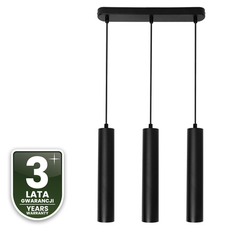 Hängelampe 29cm Reflektor 3x GU10 LED SOPLO Schwarz LUMILED