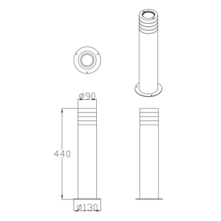E27 Schwarz IP54 Rino Sanico Goldlux Standing Post Gartenlampe