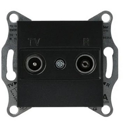 Einzelner RTV-Terminal-Antennensockel 1 dB ohne Rahmen Asfora Anthrazit