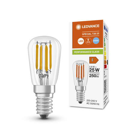 LED Lampen T26 E14 2.8W = 25W 250lm 6500K Kaltweiß FILAMENT LEDVANCE