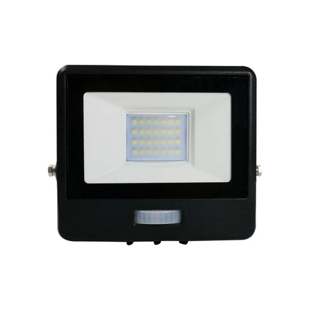LED Fluter 20W 1510lm 4000K IP65 Schwarz mit Muffe, Bewegungssensor und CUT-OFF-Funktion Samsung Chip VT-128S-B V-TAC