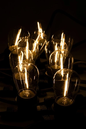 Lichterkette für den Außenbereich Gartengirlande 15 m 15 xE27 + LED-Leuchtmittel 2W 3000K Lumiled