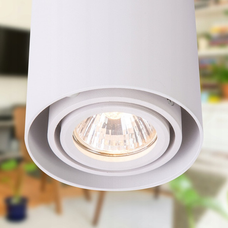 Aufputz Halogen Tuba Reflektor Spot GU10 Rund Beweglich Weiß Geführt