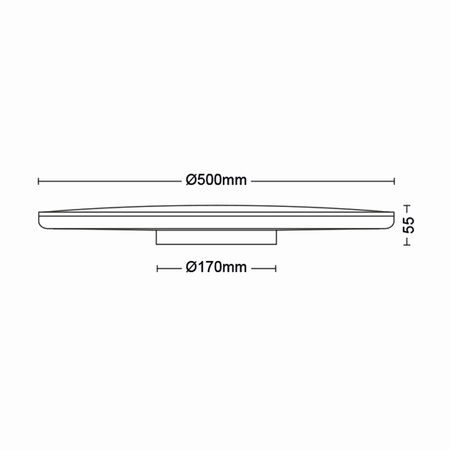 Plafond LED-Anbauleuchte OZZIET 36W 2700K 50cm Schwarz Rund PHILIPS Deckenleuchte