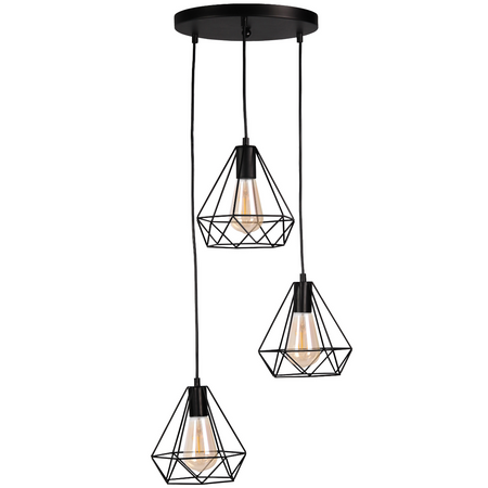 VIGO O IL MIO geometrische Drahthängelampe ZWIS im Loft-Stil 3xE27 GOLDLUX (Polux)