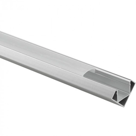 Aluminiumprofil für LED Silver Corner 2m mit mattiertem Schirm und Ecolight-Kappen