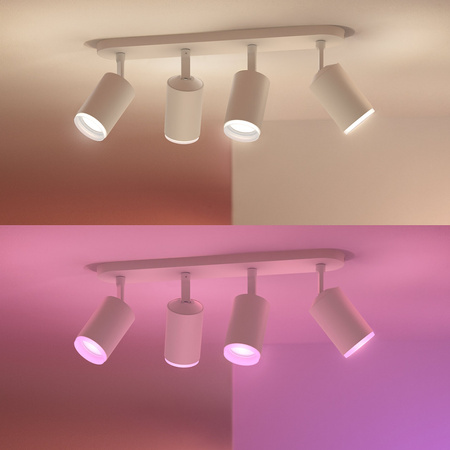 Philips HUE Weiß und Farbe Ambiance Fugato Lampe 4x4.2W Bluetooth Zigbee