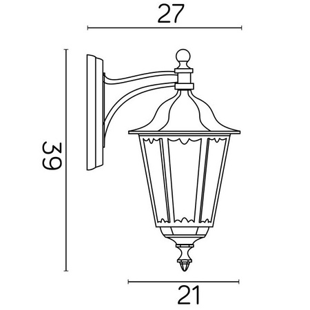 Außengarten-Fassadenlampe LED Retro Midi K 3012/1/M E27 Su-Ma