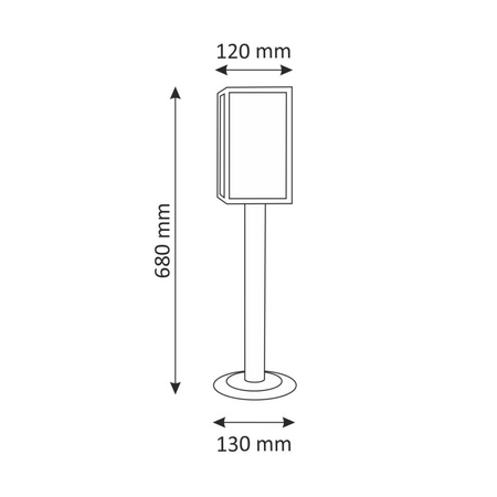 Malmo Stehende Gartenlampe 68 cm Mast für LED E27 Graphit – GOLDLUX (Polux) 68 cm