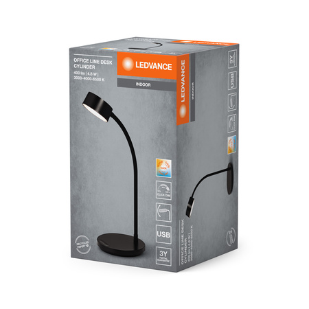 LED-Tischlampe 4.8W 221lm CCT Dimmbar Schwarz Office Line Ledvance