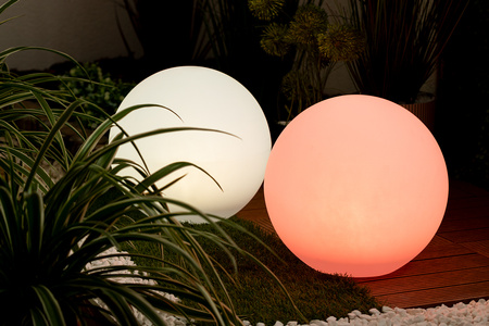 Gartenkugel SOLARLAMPE für den Garten TERRESTRISCHE LED RGB 30cm + Fernbedienung