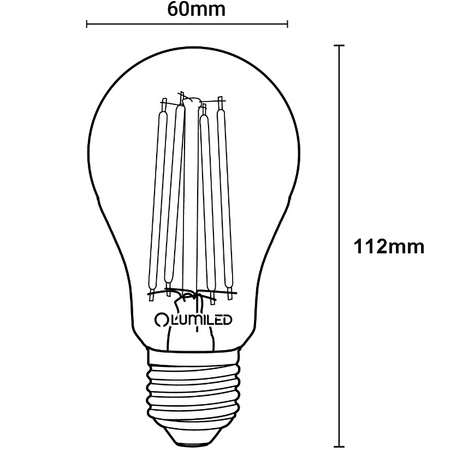 6x LED Lampen E27, Glühbirne A60 7W = 60W 806lm 360° 3000K warm Glühfaden LUMILED