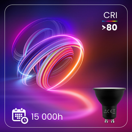 LED Lampen GU10, Glühbirne 3W = 25W 270lm 120° 3000K warm Schwarz LUMILED