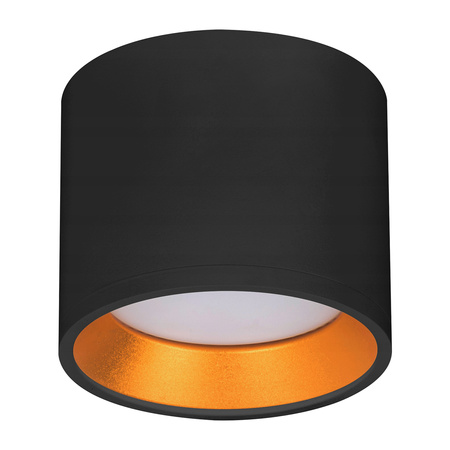 Aufputz LED GOLDA Halogen Deckenleuchte GX53 Rundrohr Schwarz - Gold