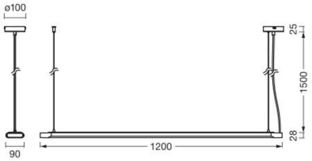 40W 4100lm 4000K Neutral Dimmbar Schwarz Office Line Ledvance Line Leuchte