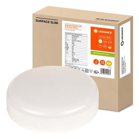 Plafond LED-Deckenleuchte 10W 1050lm 3000K Warm mit Dämmerung Bewegungssensor Aufputz Weiß 20cm Oberfläche Ledvance