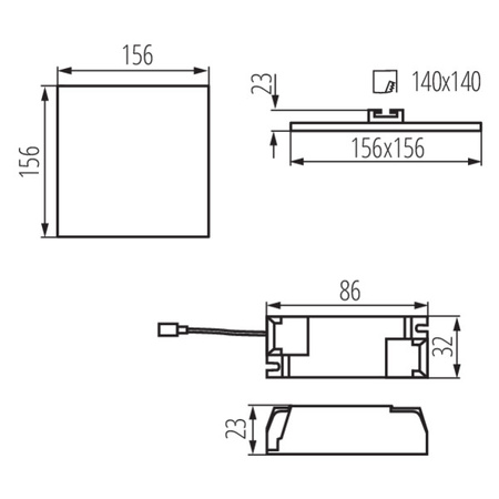 AREL LED-Deckeneinbauleuchte 14W 1300lm 4000K Neutral Kanlux