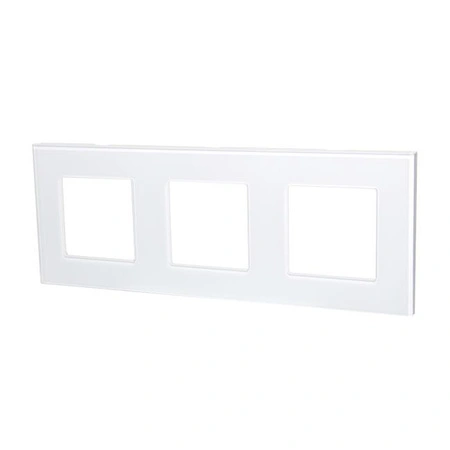 GLAS-Rahmen für die Steckdose weiß dreifach