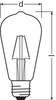 LED-Glühbirne ST64 E27 2.5W = 25W 250lm 2700K Warm 300° Retrofit Glühfaden CLASSIC Osram