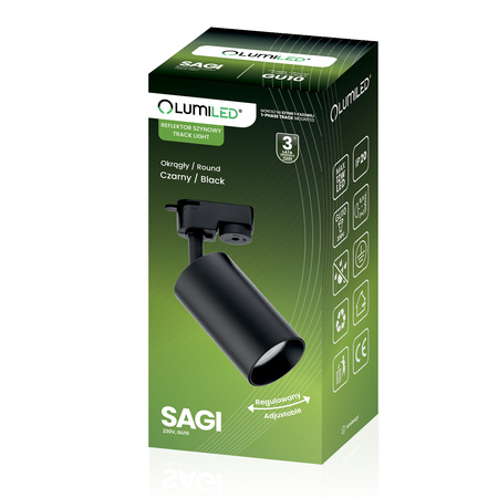 1-Phasen Strahler GU10, Schieneinstrahler Schwarz SAGI LUMILED