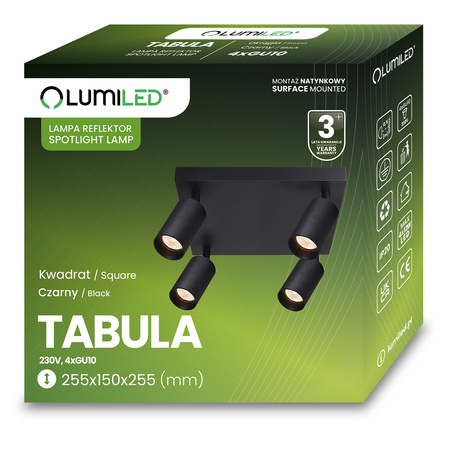 Deckenleuchte Plafond SPOT TUBA Reflektor Halogen Leuchte 4x GU10 TABULA LUMILED