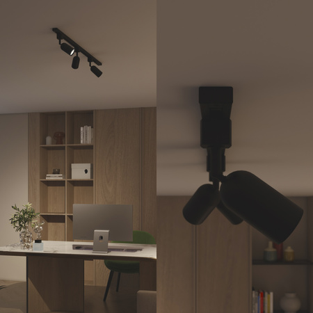 Bus-Hängelampen-Kit 1m + 3x LED GU10 Einphasig Schwarz EasyLink Shea Philips