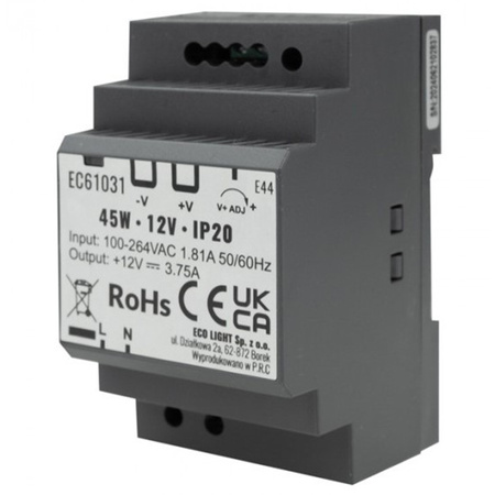 DIN-Schiene Led Premium Line 12V 45W Ecolight-Stromversorgung
