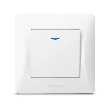 Einpoliger Schalter Beleuchtet 10A Aufputz Weiß BINERA VIDEX