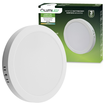 LED-Deckenanbauleuchte 24W Circular 4000K GLOW Weiß LUMILED