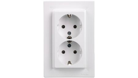 Asfora Doppelsteckdose SCHUKO 2P+Z weiß (DIY) EPH9901121