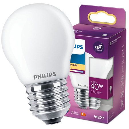 LED-Lampe E27 P45 4.3W = 40W 470lm 2700K Warm PHILIPS