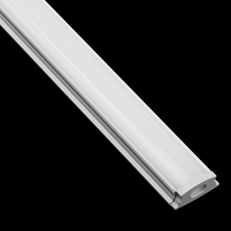 Anodisiertes Aluminium LED-Profil KM24 mit Milchglasabdeckung und Endkappen, 2m Silber LUMILED