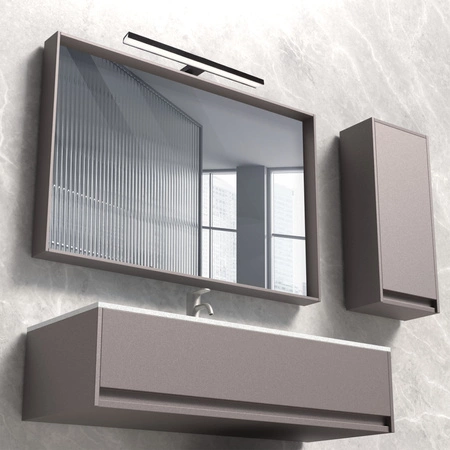 LED Badezimmer Wandleuchte 8W 900lm 4000K Neutral 120° Schwarz IP44 SAMOS Sanico Goldlux