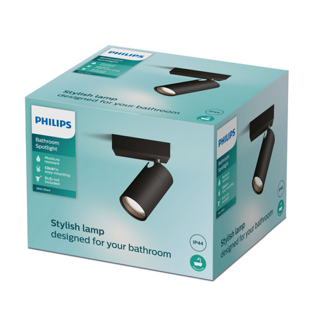 Wandleuchte GU10 Wandleuchte IP44 Schwarz Kosipo Philips