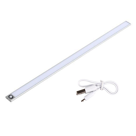LED-Unterschrankleuchte Möbelleiste 3W 4500K 60cm mit Bewegungsmelder Silber