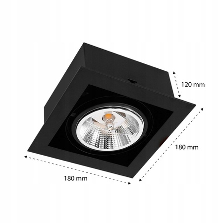 Unterputz-Halogen-Bewegliche Leuchte GU10 ES111 Quadratisch Schwarz